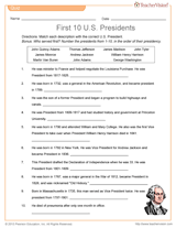 Jun 19, 2018 · some of the famous liquor he distributed were ye whiskey, apple brandy, and peach brandy in his mount vernon distillery. First 10 U S Presidents Quiz American History Printable Grades 3 4 Teachervision