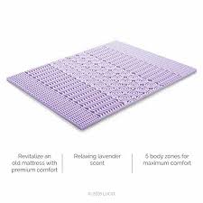 Lucid 2 Inch 5 Zone Lavender Memory Foam Mattress Topper Queen Memory Foam Mattress Topper Queen Foam Mattress Foam Mattress Topper