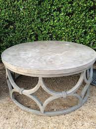 The outdoor coffee table woodworking plan includes 2 options to build the x base for the table: Round Outdoor Coffee Table Coffee Table Design Ideas Coffee Table Inspiration Stone Coffee Table Coffee Table