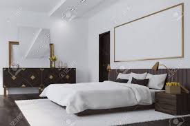 Download this free photo about dark room with wooden floor, and discover more than 8 million professional stock photos on freepik. White Bedroom Interior With A Dark Wooden Floor A Large Bed Stock Photo Picture And Royalty Free Image Image 84105092