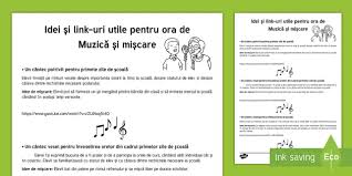 Fise de lucru lb.romana i. Idei Pentru Orele De MuzicÄƒ È™i MiÈ™care FiÈ™Äƒ InformativÄƒ