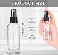Amazon.com: Roshtia 100 Pcs 2 oz Plastic Mini Spray Bottles with Black Cap  Clear Empty Fine Mist Spray Bottles Refillable Liquid Container for ...