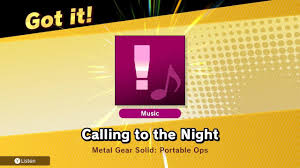 He is also a veteran in super smash bros. Psa This Is How You Unlock Calling To The Night In Super Smash Bros Ultimate R Metalgearsolid