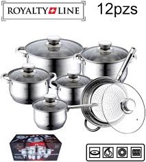 Encuentra las mejores promociones de batería de cocina y las ofertas y descuentos de tus tiendas favoritas. Bateria De Cocina Juego De Ollas 12pzs Piezas Royalty Line Induccion Gas Vitro Con Ofertas En Carrefour Las Mejores Ofertas De Carrefour
