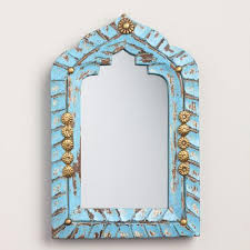 Maybe you would like to learn more about one of these? Mini Blue Carved Wood Mirror