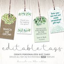 Thank you tags watercolor cactus tags desert blooms gift. Succulent Gift Tags Plants And Cactus Labels Watch Me Grow Hands In The Attic Plant Labels Succulent Gifts Gift Tags Printable