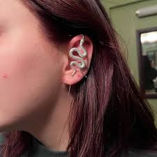 20g, 16g Dainty thin double chain helix ear hoop Flat back chain cartilage  earring 316l surgical steel Rose gold conch, labret bar, 1pc