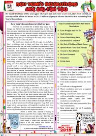 Do you like learning about new things in english? New Year S Resolutions Are Bad For You New Years Resolution Reading Comprehension Worksheets Reading Comprehension
