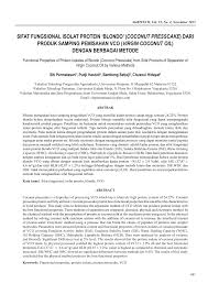 Pada dasarnya, tidak ada definisi universal tentang makanan ini. Pdf Sifat Fungsional Isolat Protein Blondo Coconut Presscake Dari Produk Samping Pemisahan Vco Virgin Coconut Oil Dengan Berbagai Metode