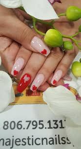 40 heart valentine's day shape nails art designs tips;acrylic nails; Valentine Nails Acrylic Nails With Gel Majestic Nails Spa Facebook