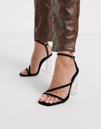 Da high heels meistens für frauen gedacht sind, haben einige herren. Topshop Schwarze Sandalen Mit Transparentem Absatz Asos