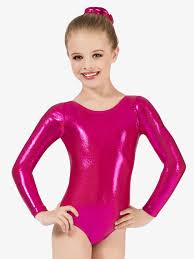 Child Long Sleeve Metallic Leotard