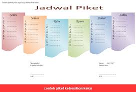 Surat edaran menteri pendidikan dan kebudayaan nomor : Contoh Format Jadwal Piket Kebersihan Format Word Administrasi Guru