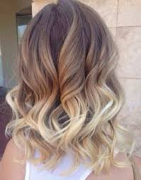 Tri Color Medium Hairstyle Medium Curly Hairstyles Ombre Hair Blonde Hair Styles Medium Hair Styles