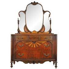 1930s Walnut Veneered Dresser Art Nouveau Furniture Antique Bedroom Set Art Deco Furniture