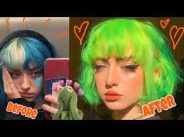 Mens hair colour cool hair color dyed hair men easy everyday hairstyles yellow hair new hair colors. Dying My Hair Neon Green Youtube