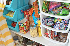 Today, i'm going to show you how i created a pantry space of my own and share a few more food storage ideas! No Pantry No Problem Food Storage Ideas Mom 4 Real Snack Storage Diy Snacks Food Storage