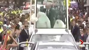 Pope loses balance in popemobile ...