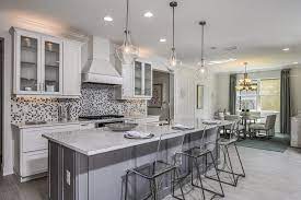 See more kitchen colour ideas. Modern Acrylic Bar Stools In White And Gray Kitchen Open Concept Kitchen Modern Kitchen Design Kitchen Design