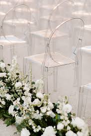 Ghost Chairs At The Ceremony In 2020 Ghost Chairs Wedding Reception Clear Wedding Chairs Poolside Wedding Ceremony