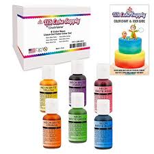 6 Color Neon Us Cake Supply By Chefmaster Liquagel Paste