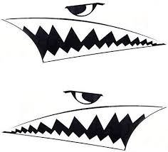 Black And White Shark Stickers Amazon Com Atmomo Black 2pcs Car Body Diy Shark Teeth Decal Shark Mouth Teeth Stickers Waterproof Vinyl Car Decoration Stick Jeep Art Avation Art Colorful Art