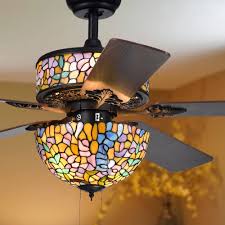 Shop Hayfield 5 Blade Tiffany Lamp 52 Inch Ceiling Fan Overstock 19512159