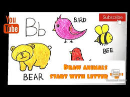 On this page you'll find a list of amazing animals beginning with a, together with pictures and interesting facts about each animal. How To Draw Animals Start With Letter B Bear Bird Bee Youtube