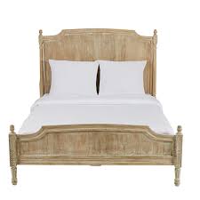 Bleached Mango Wood Bed 140 X Emeline Idees De Lit Lit 140x190 Lit Bois