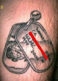 A simple name displayed with a cross or heart shows that the person. American Army Dog Tag Memorial Tattoo Tattooimages Biz