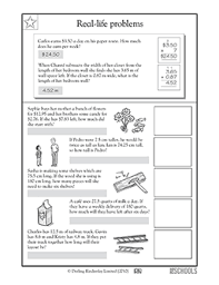 Here you will find our selection of fifth grade multiplication worksheets designed to help your child improve their ability to multiply a range of numbers by a single digit. Real Life Problems Working With Decimals 4th Grade 5th Grade Math Worksheet Greatschools