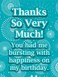 Fireworks Thank You Card For Birthday Wishes Birthday Greeting Cards By Davia Birthday Wishes For Myself Thank You For Birthday Wishes Thank You Quotes For Birthday