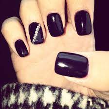 Amazing purple polka dots nail design idea. Dark Purple Nails With Rhinestone Accent Purple Nails Dark Purple Nails Accent Nail Designs