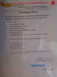 Gaji pt kahaptex gunung putri. Lowongan Kerja Pt Endota Sinar Indonesia Lowongan Kerja Indonesia