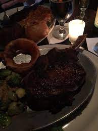 Ribeye steak, salt, pepper, canola oil, butter, garlic, fresh rosemary, fresh thyme. 28 Oz Bone In Ribeye With Brussel Sprouts Picture Of Tornado Steak House Madison Tripadvisor