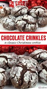 Christmas Chocolate Crinkle Cookies Recipe Chocolate Crinkles Classic Christmas Cookie Recipe Cookies Recipes Christmas