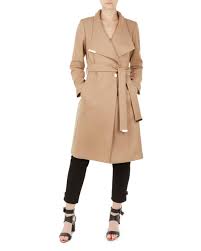 Shop ted baker london women's jackets & coats at up to 70% off! Ted Baker Sandra Belted Wrap Coat In Camel Natural Lyst