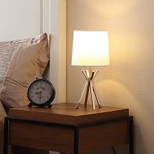 One light table lamp collection: Popilion Modern Brass Gold Metal Base Bedside Elegant Table Lamp Small Table Lamps With White Tc Fabric Lampshade For Bedroom Living Room Office Pricepulse