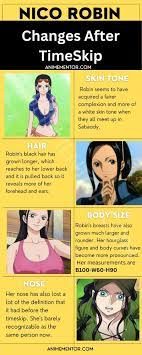Changes in Nico Robin's physical appearance after 2y Time Skip : r/OnePiece