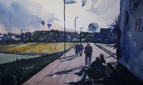 Corralejo Sea Front Fuerteventura Fuerteventura Watercolor Art Watercolor Paintings