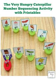 Felt board fun (or puppets) age 2+ very hungry caterpillar: The Very Hungry Caterpillar Number Sequencing Activities With Printables
