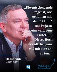 Die AfD ist laut einer aktuellen Forsa-Umfrage die beliebteste Partei.  Linken-Chef Jan van Aken zufolge müsse sich der Blick nun vor allem auf die  Union richten. Im „ntv Frühstart“ vermutet er: „Dieses