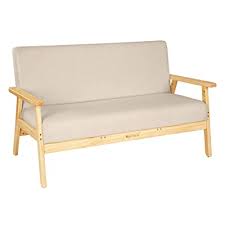 Buy Loveseat Modern Chair Living Room Sofa Wooden Armchair Fabric Upholstered Lounge Sofa Apartment Couch Light Yellow Online In Mauritius B082mjn8hm Comfortably seat family, friends, partners, and guests with living room loveseats.