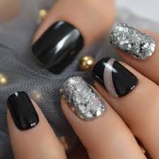 See more of uñas acrilicas bogotá on facebook. Unas Postizas De Plata Falsa Purpurina Ongles Unas Cortas Negras Unas Postizas Brillantes Unas Acrilicas Artificiales Para Dedos Unas Postizas Aliexpress