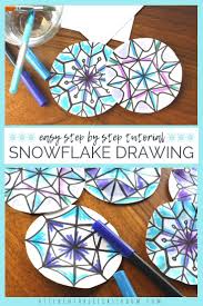 The Easiest Way To Draw A Snowflake Diy Watercolor Snowflakes The Kitchen Table Classroom Winter Art Lesson Snowflakes Drawing Winter Crafts For Kids