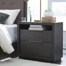 The nightstand features a pull out heat resistant shelf for your nightime tea or morning coffee. Living Essentials Oxford 2 Drawer Night Stand In Basalt Grey Nebraska Furniture Mart