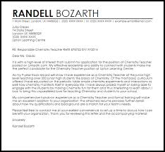 Chemistry Teacher Cover Letter Sample Cover Letter Templates Examples