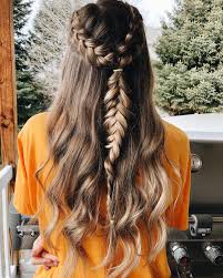 Cute Hairstyles On Instagram Dutch Braids Into Inside Out Fishtail Kinda Like Mine From Yesterda Curly Hair Trends Fishtail Hairstyles Long Hair Styles