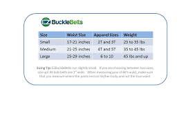Ezbucklebelts Childrens Belt Size Chart Ezbucklebelts