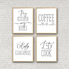 Set Of 4 Funny Kitchen Wall Art My Kitchen My Rules Coffee Etsy In 2020 Kitchen Decor Wall Art Kitchen Humor Kitchen Artwork